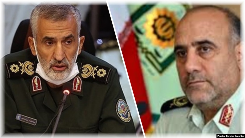 سردار رحیمی، رئیس پلیس پایتخت (راست) و مجید میراحمدی، معاون امنیتی و انتظامی وزارت کشور
