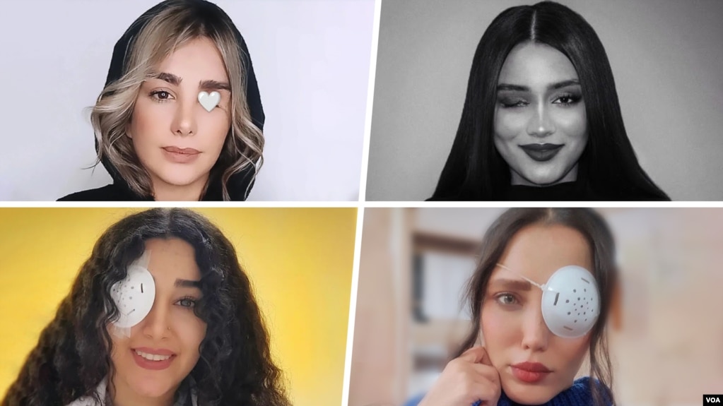 شماری از قربانیان شلیک مستقیم به چشم توسط مأموران جمهوری اسلامی